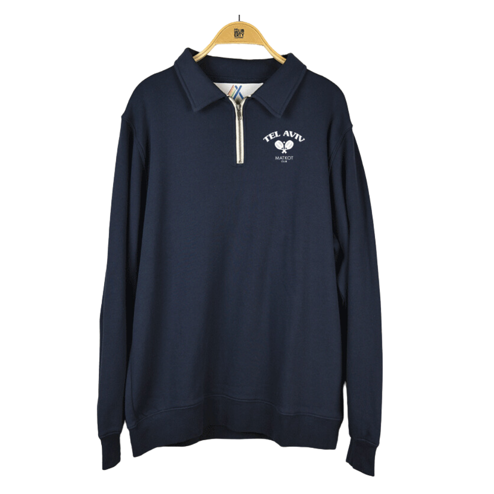 Quarter Zip Logo Sweatshirt Navy